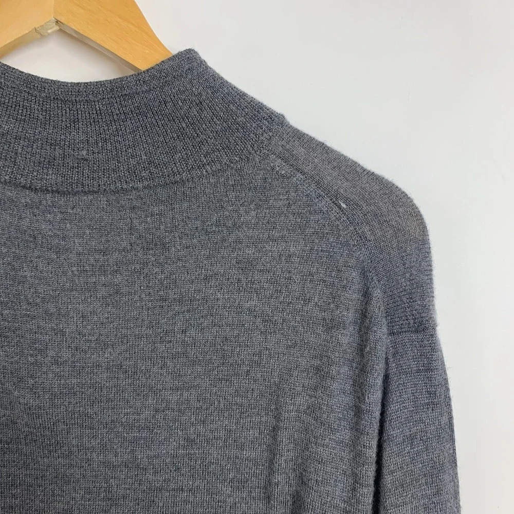 Nordstrom Mens Dark Gray Mock Neck Quarter Zip Long Sleeve Sweater‎